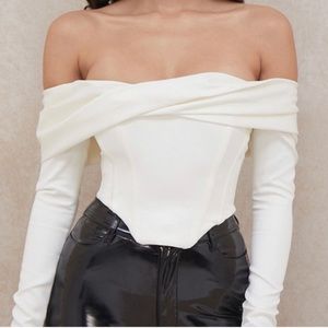House of Cb White Off the Shoulder Corset